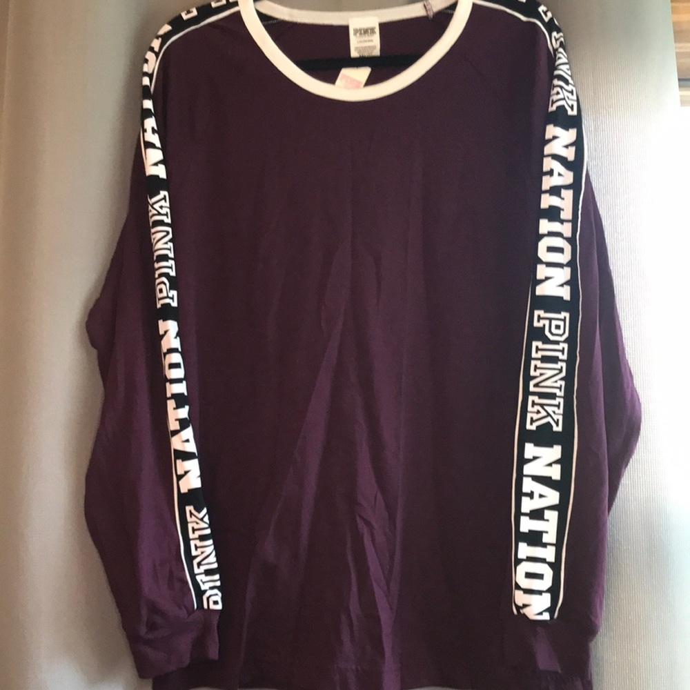 Pink nation burgundy long sleeve sz-L-